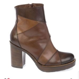 Donna Piu' Patchwork Leather Ankle Boot Heel